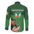 Custom Ireland Rugby with Celtic Pattern Long Sleeve Button Shirt Shamrock Go Champions