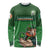 Custom Ireland Rugby with Celtic Pattern Long Sleeve Shirt Shamrock Go Champions