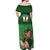 Custom Ireland Rugby with Celtic Pattern Off Shoulder Maxi Dress Shamrock Go Champions