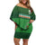 Custom Ireland Rugby with Celtic Pattern Off Shoulder Short Dress Shamrock Go Champions