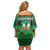 Custom Ireland Rugby with Celtic Pattern Off Shoulder Short Dress Shamrock Go Champions