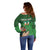 Custom Ireland Rugby with Celtic Pattern Off Shoulder Sweater Shamrock Go Champions