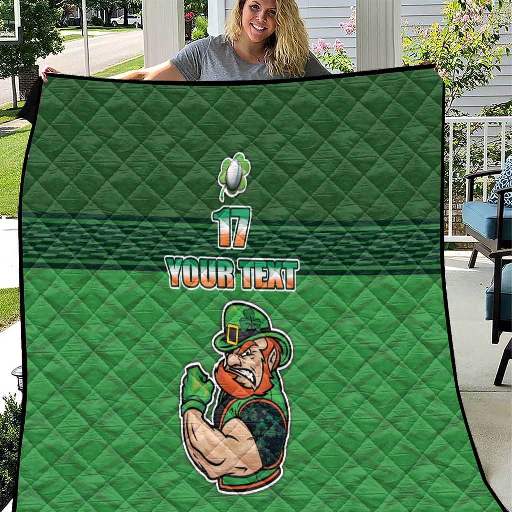 Custom Ireland Rugby with Celtic Pattern Quilt Shamrock Go Champions