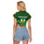 Custom Ireland Rugby with Celtic Pattern Raglan Cropped T Shirt Shamrock Go Champions