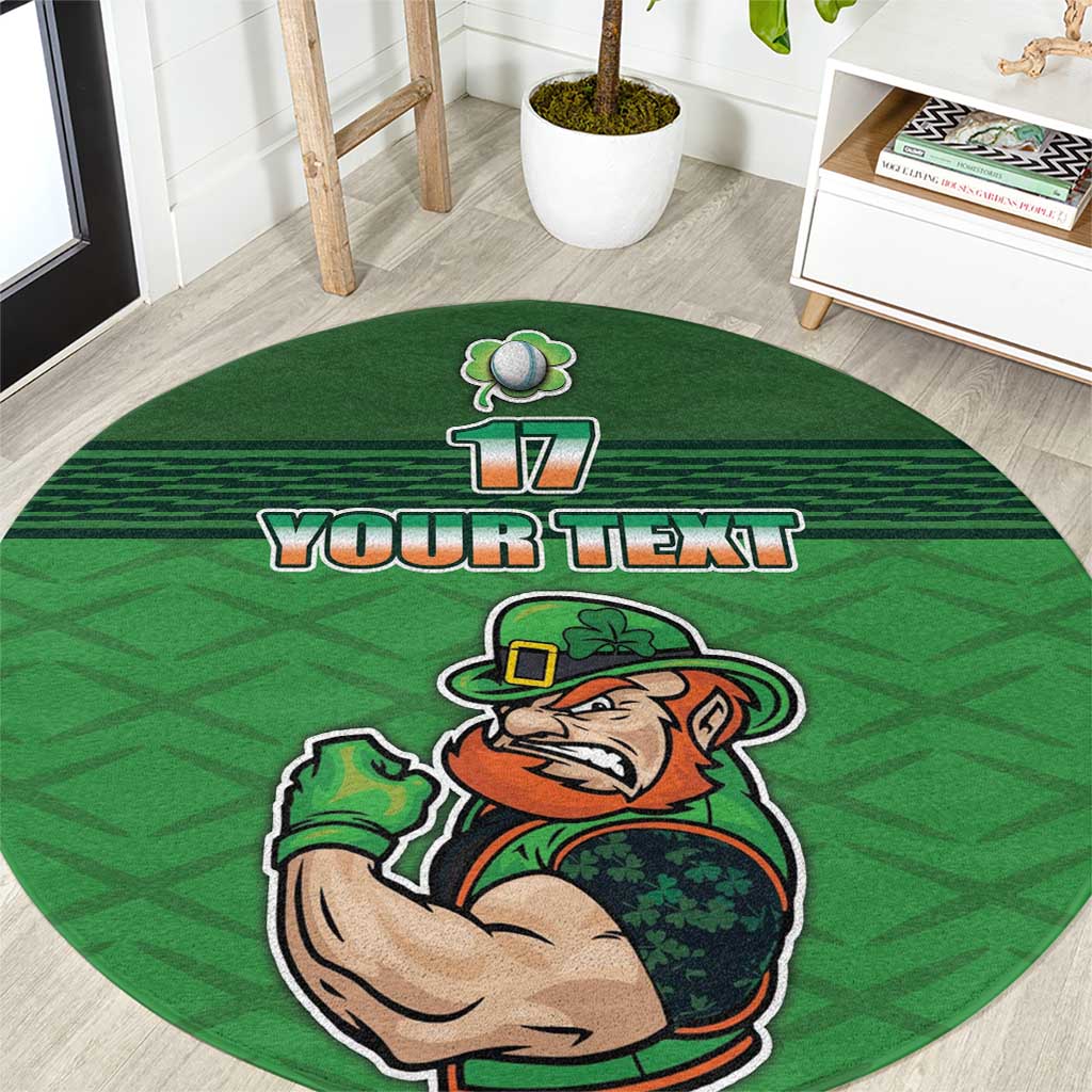 Custom Ireland Rugby with Celtic Pattern Round Carpet Shamrock Go Champions