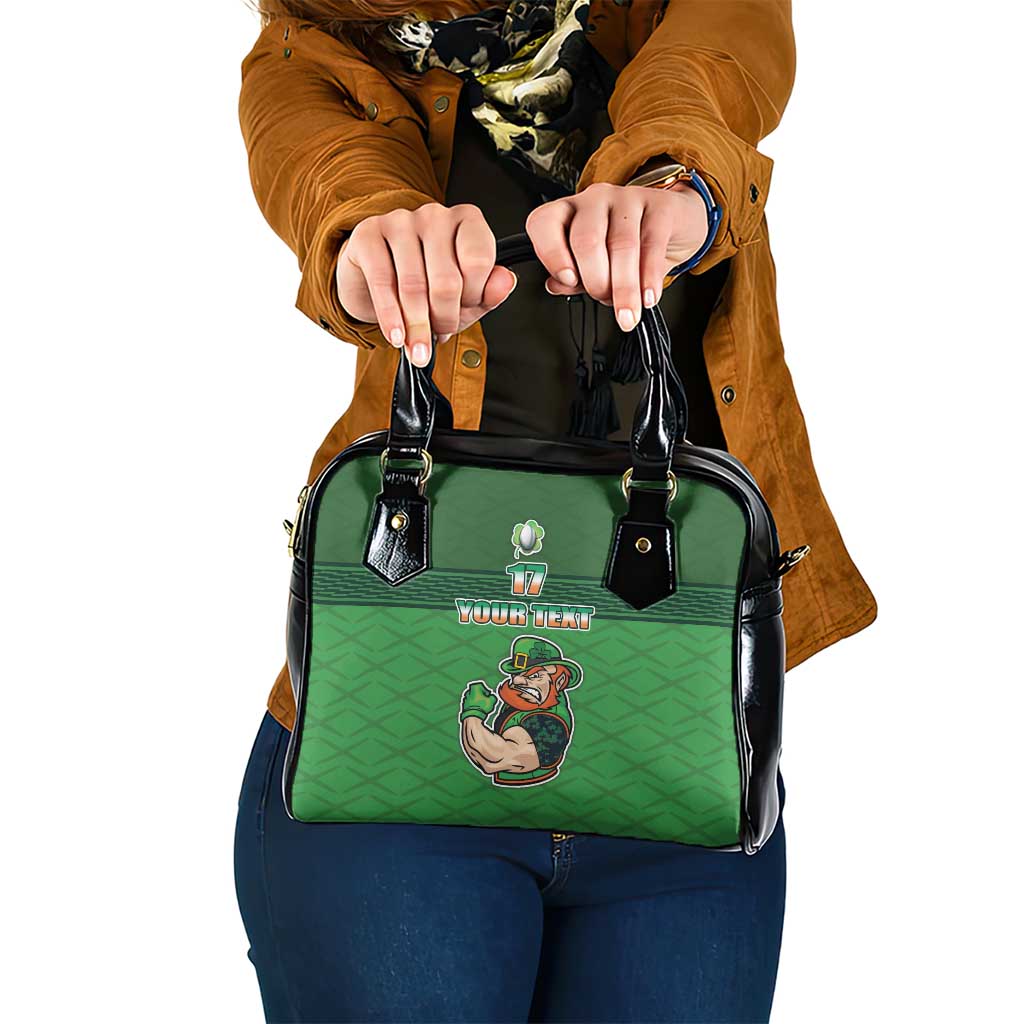 Custom Ireland Rugby with Celtic Pattern Shoulder Handbag Shamrock Go Champions