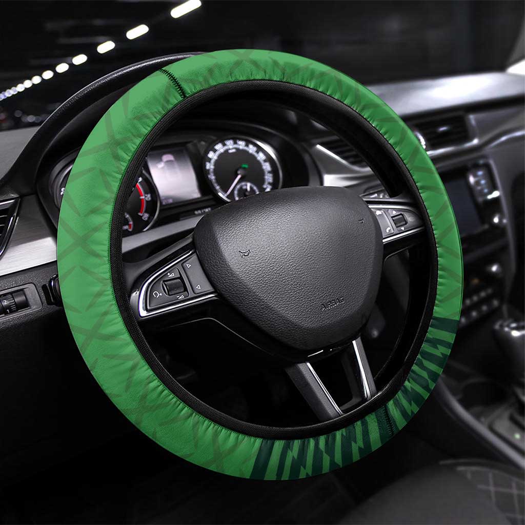 Ireland Rugby with Celtic Pattern Steering Wheel Cover Shamrock Go Champions