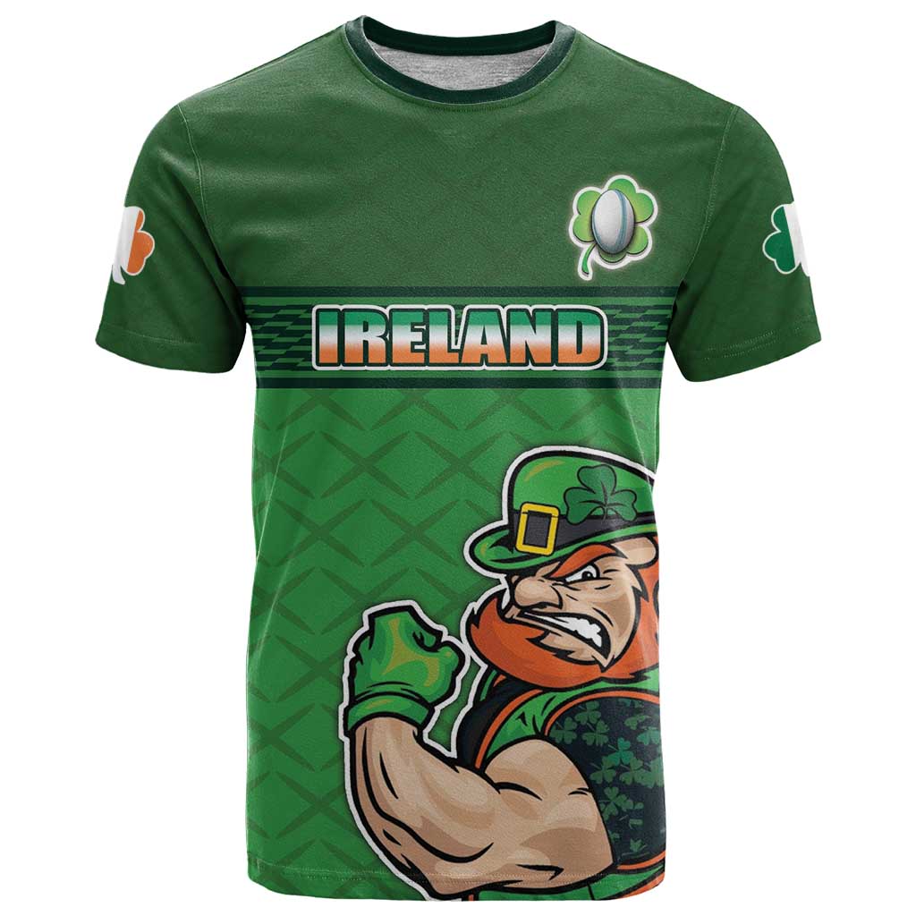 Custom Ireland Rugby with Celtic Pattern T Shirt Shamrock Go Champions