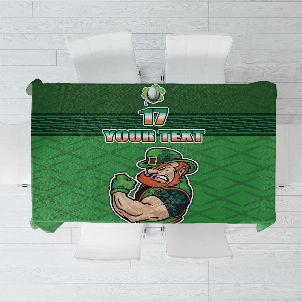 Custom Ireland Rugby with Celtic Pattern Tablecloth Shamrock Go Champions