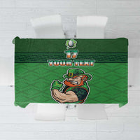 Custom Ireland Rugby with Celtic Pattern Tablecloth Shamrock Go Champions