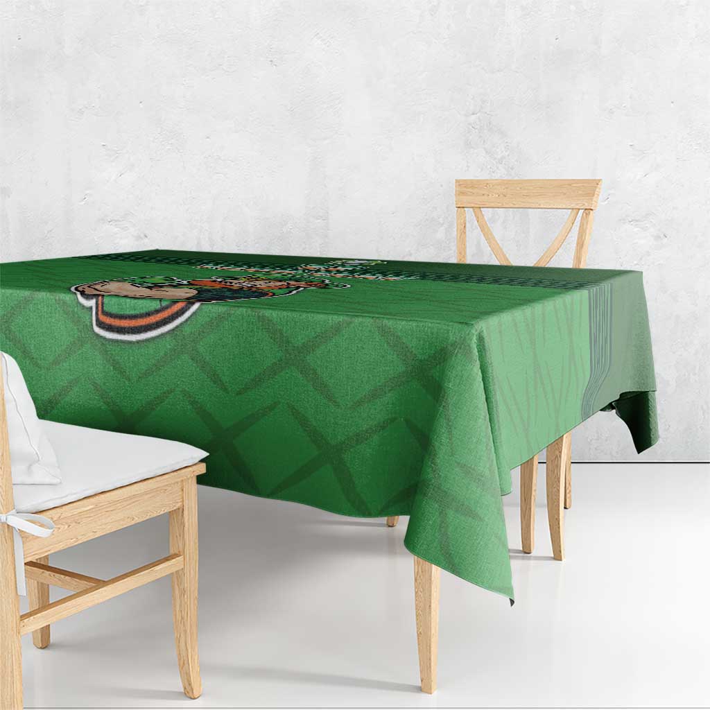 Custom Ireland Rugby with Celtic Pattern Tablecloth Shamrock Go Champions