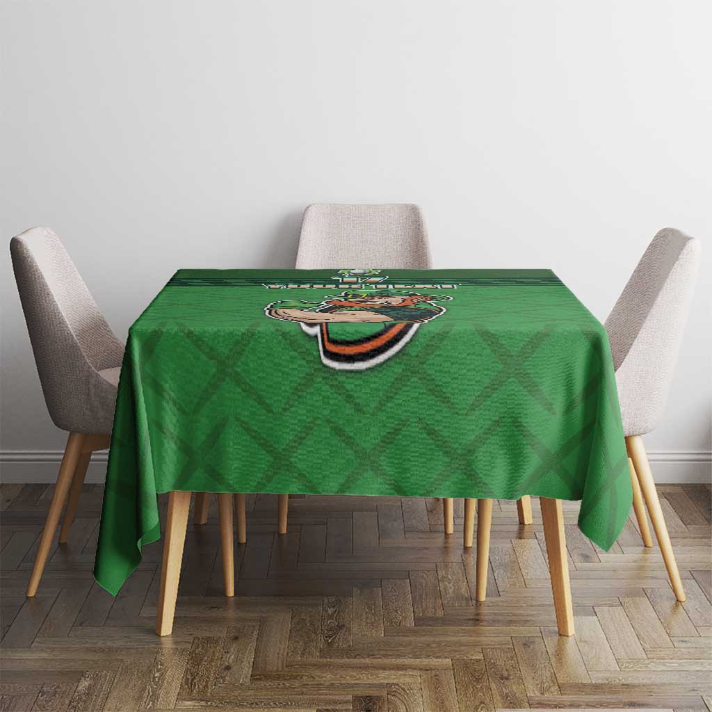 Custom Ireland Rugby with Celtic Pattern Tablecloth Shamrock Go Champions