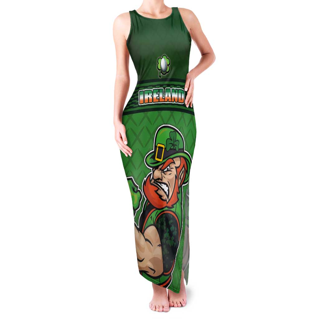 Custom Ireland Rugby with Celtic Pattern Tank Maxi Dress Shamrock Go Champions