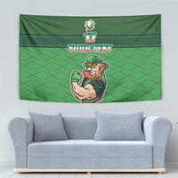 Custom Ireland Rugby with Celtic Pattern Tapestry Shamrock Go Champions