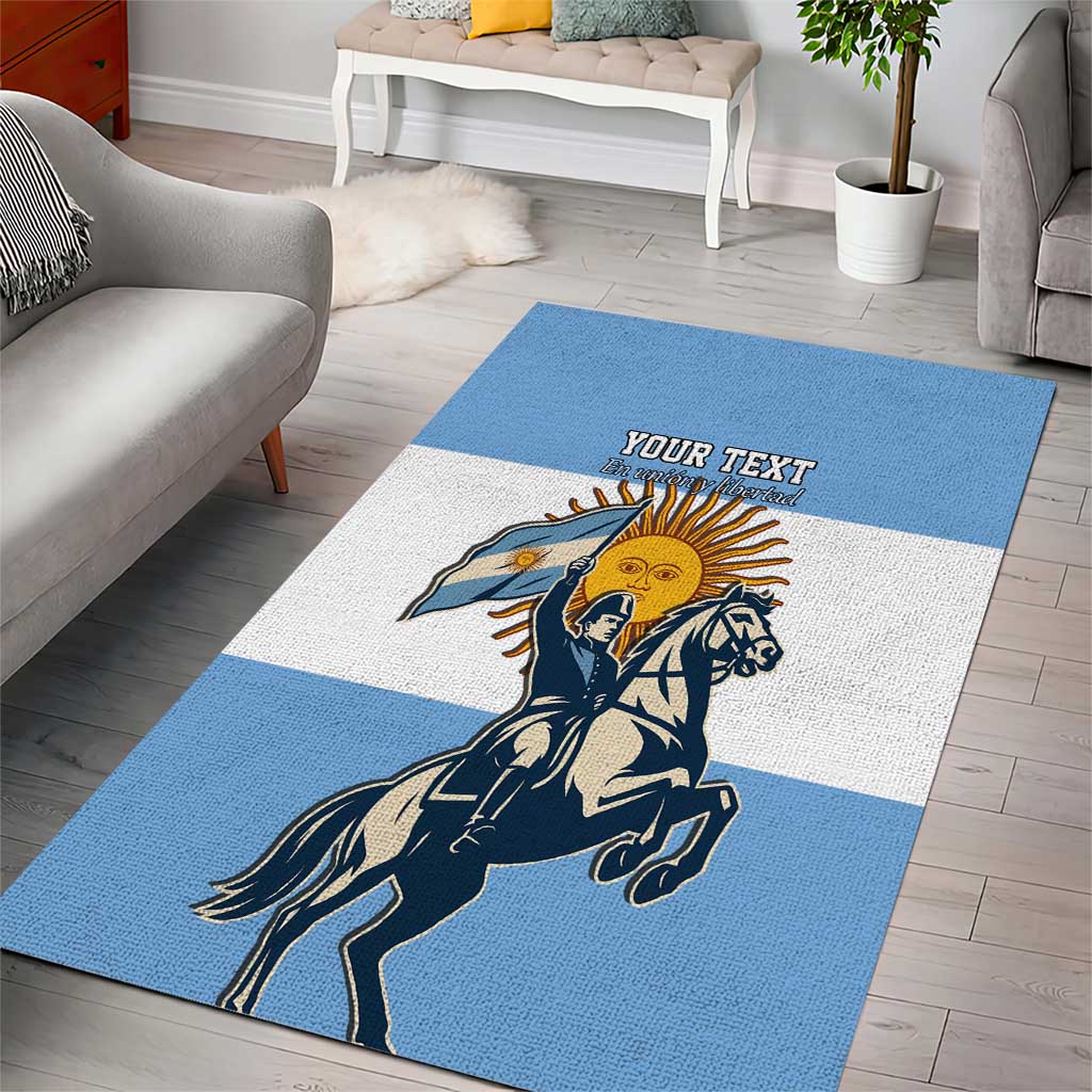 Personalized Argentina Flag Day 20th June Area Rug Manuel Belgrano