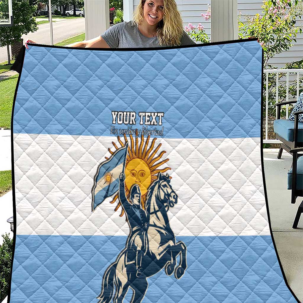 Personalized Argentina Flag Day 20th June Quilt Manuel Belgrano