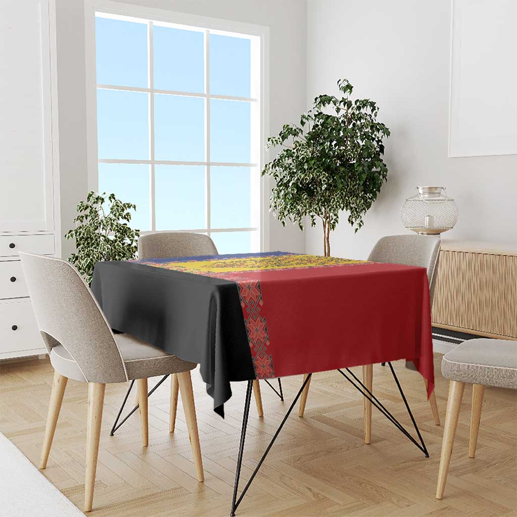 Romania National Flag Day 26th June Tablecloth Red Traditional Embroidery Patterns