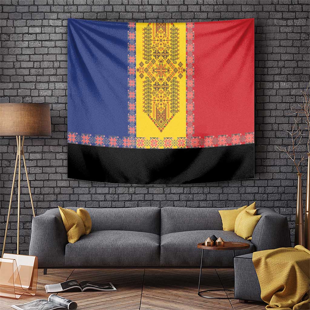 Romania National Flag Day 26th June Tapestry Red Traditional Embroidery Patterns