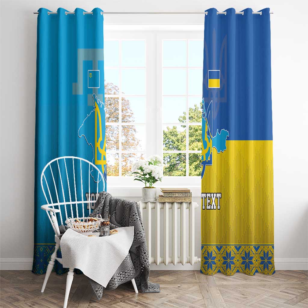 Personalized Crimean Tatar Flag Day Window Curtain Ukraine Crimea Map