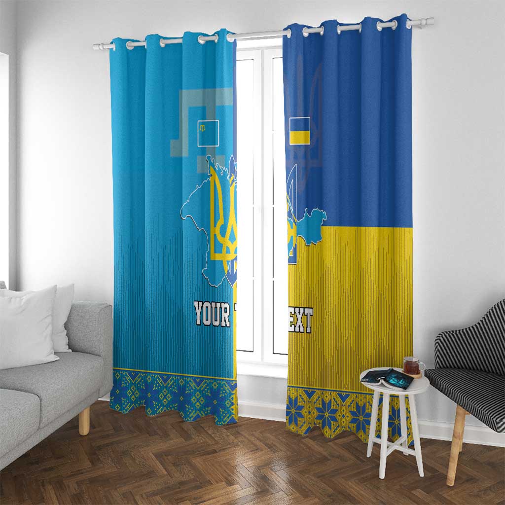 Personalized Crimean Tatar Flag Day Window Curtain Ukraine Crimea Map