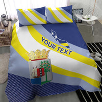 Personalized Curacao Coat of Arms Bedding Set Map Flag Style