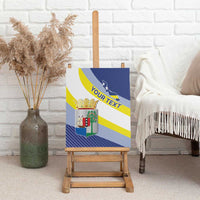 Curacao coat of arms canvas print on easel, personalized flag-style design