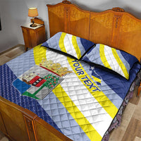 Personalized Curacao Coat of Arms Quilt Bed Set Map Flag Style