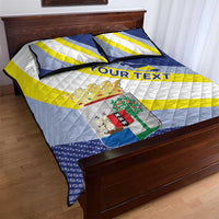 Personalized Curacao Coat of Arms Quilt Bed Set Map Flag Style