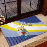 Personalized Curacao Coat of Arms Rubber Doormat Map Flag Style