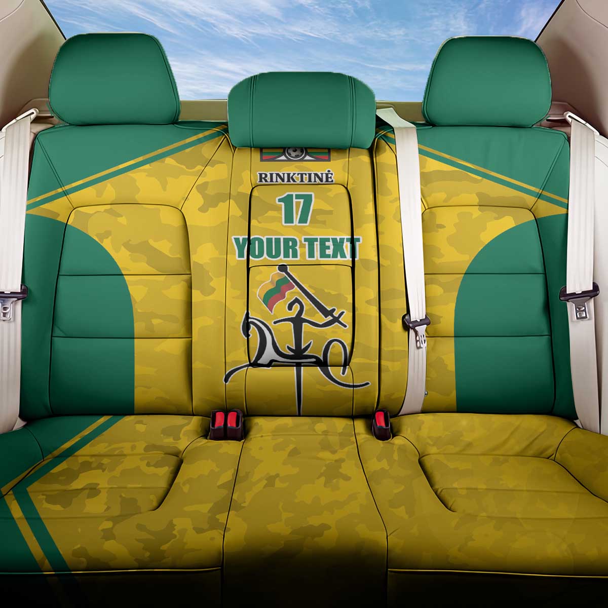 Republic of Lithuania Football Back Car Seat Cover Sporty Style