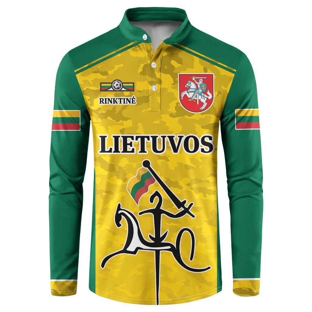 Republic of Lithuania Football Button Sweatshirt Sporty Style