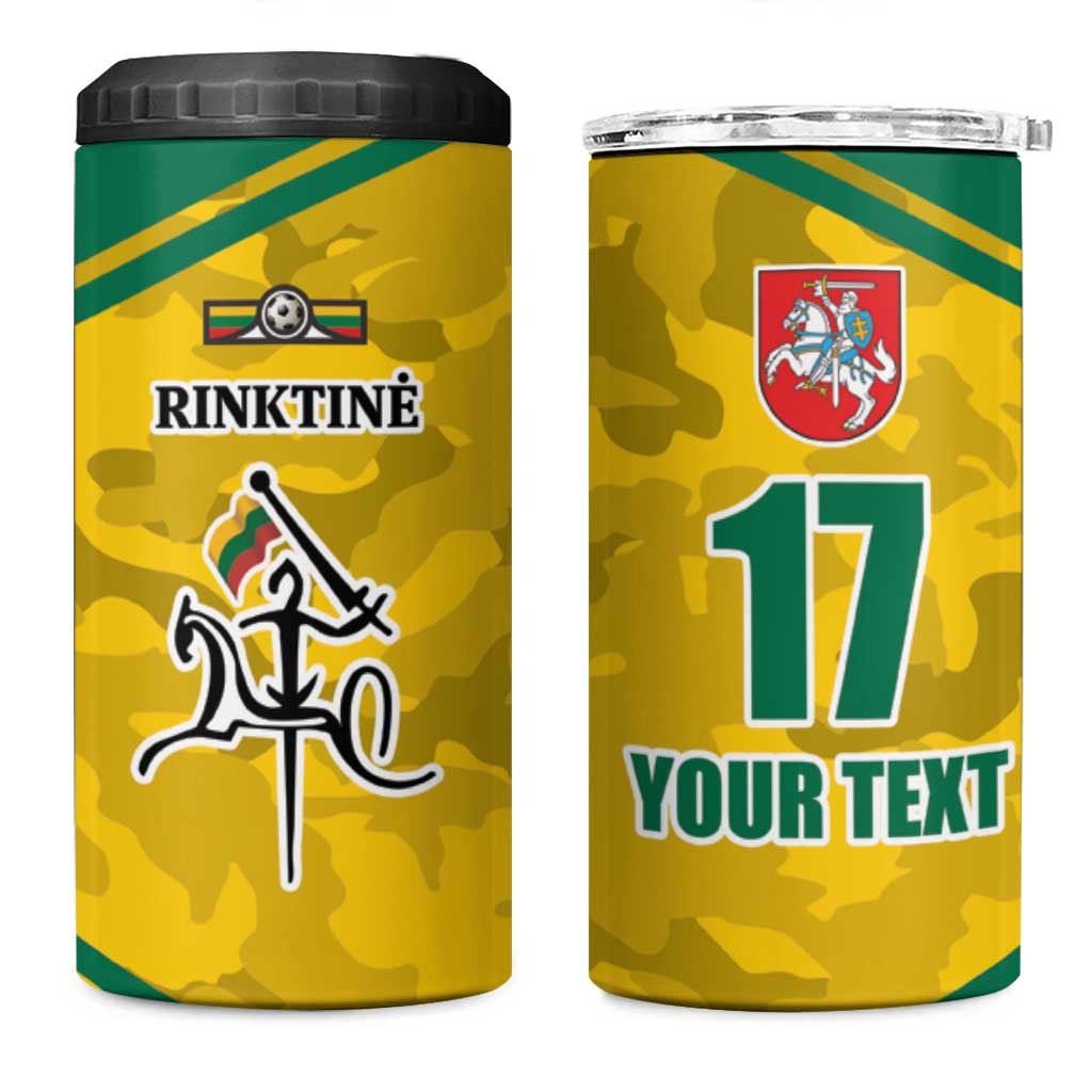 Republic of Lithuania Football 4 in 1 Can Cooler Tumbler Sporty Style