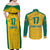 Republic of Lithuania Football Couples Matching Off Shoulder Maxi Dress and Long Sleeve Button Shirt Sporty Style