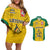 Republic of Lithuania Football Couples Matching Off Shoulder Short Dress and Hawaiian Shirt Sporty Style