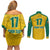 Republic of Lithuania Football Couples Matching Off Shoulder Short Dress and Long Sleeve Button Shirt Sporty Style