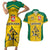 Republic of Lithuania Football Couples Matching Short Sleeve Bodycon Dress and Hawaiian Shirt Sporty Style