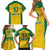 Republic of Lithuania Football Family Matching Short Sleeve Bodycon Dress and Hawaiian Shirt Sporty Style