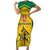 Republic of Lithuania Football Family Matching Short Sleeve Bodycon Dress and Hawaiian Shirt Sporty Style