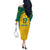 Republic of Lithuania Football Off The Shoulder Long Sleeve Dress Sporty Style