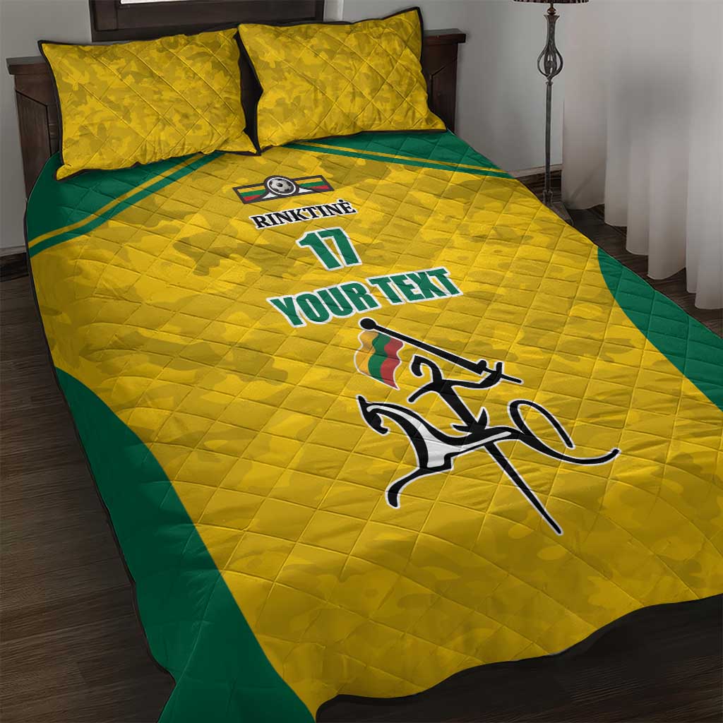 Republic of Lithuania Football Quilt Bed Set Sporty Style