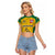 Republic of Lithuania Football Raglan Cropped T Shirt Sporty Style