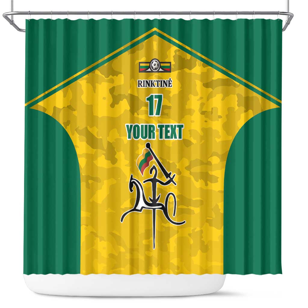 Republic of Lithuania Football Shower Curtain Sporty Style