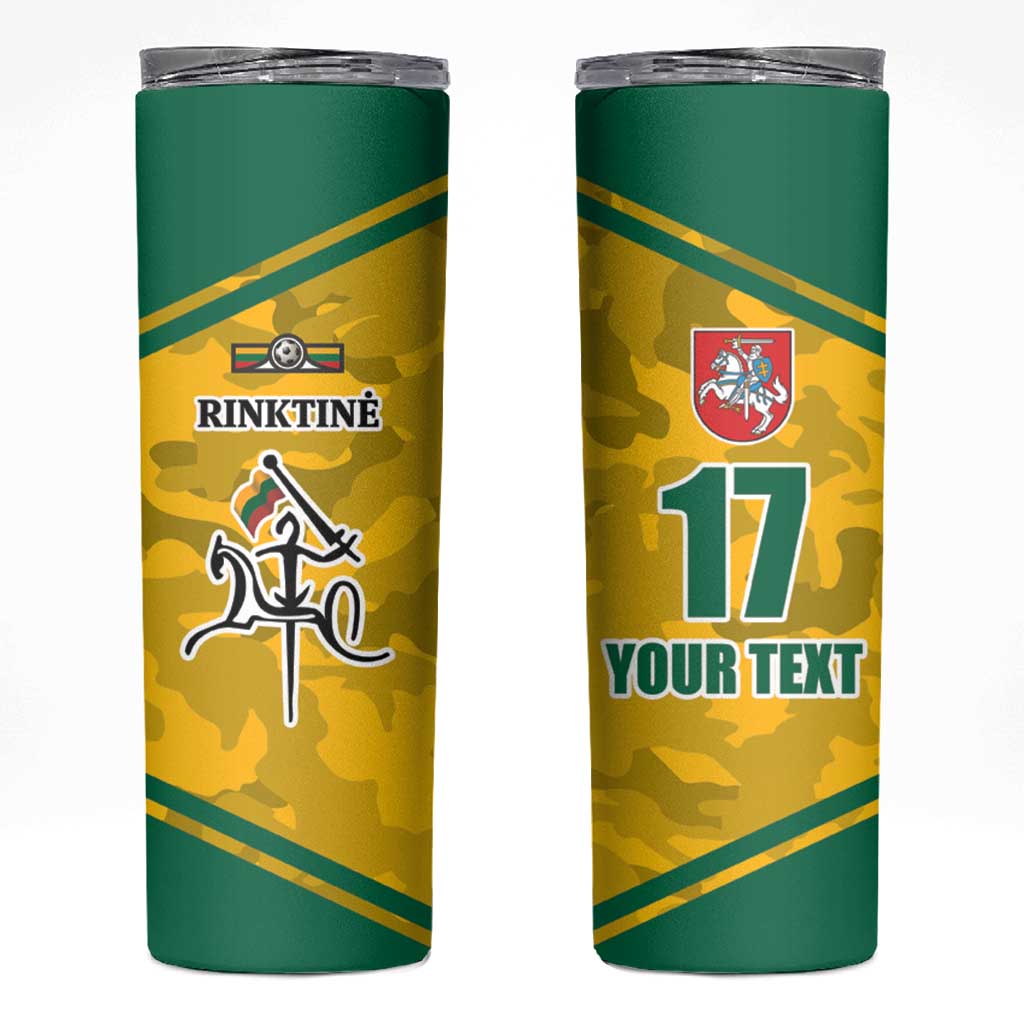 Republic of Lithuania Football Skinny Tumbler Sporty Style