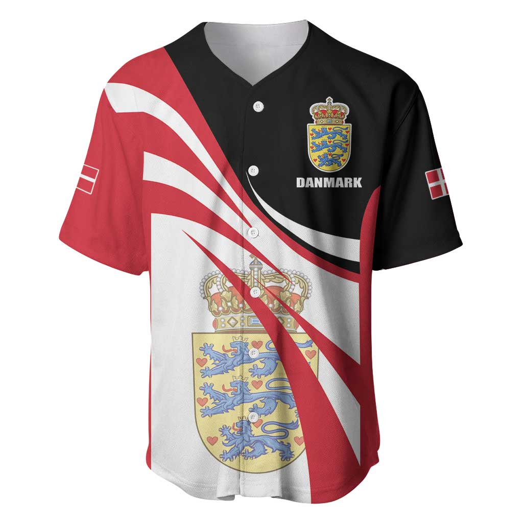 Personalized Danmark Coat of Arms Baseball Jersey Denmark Three Pale Blue Lions