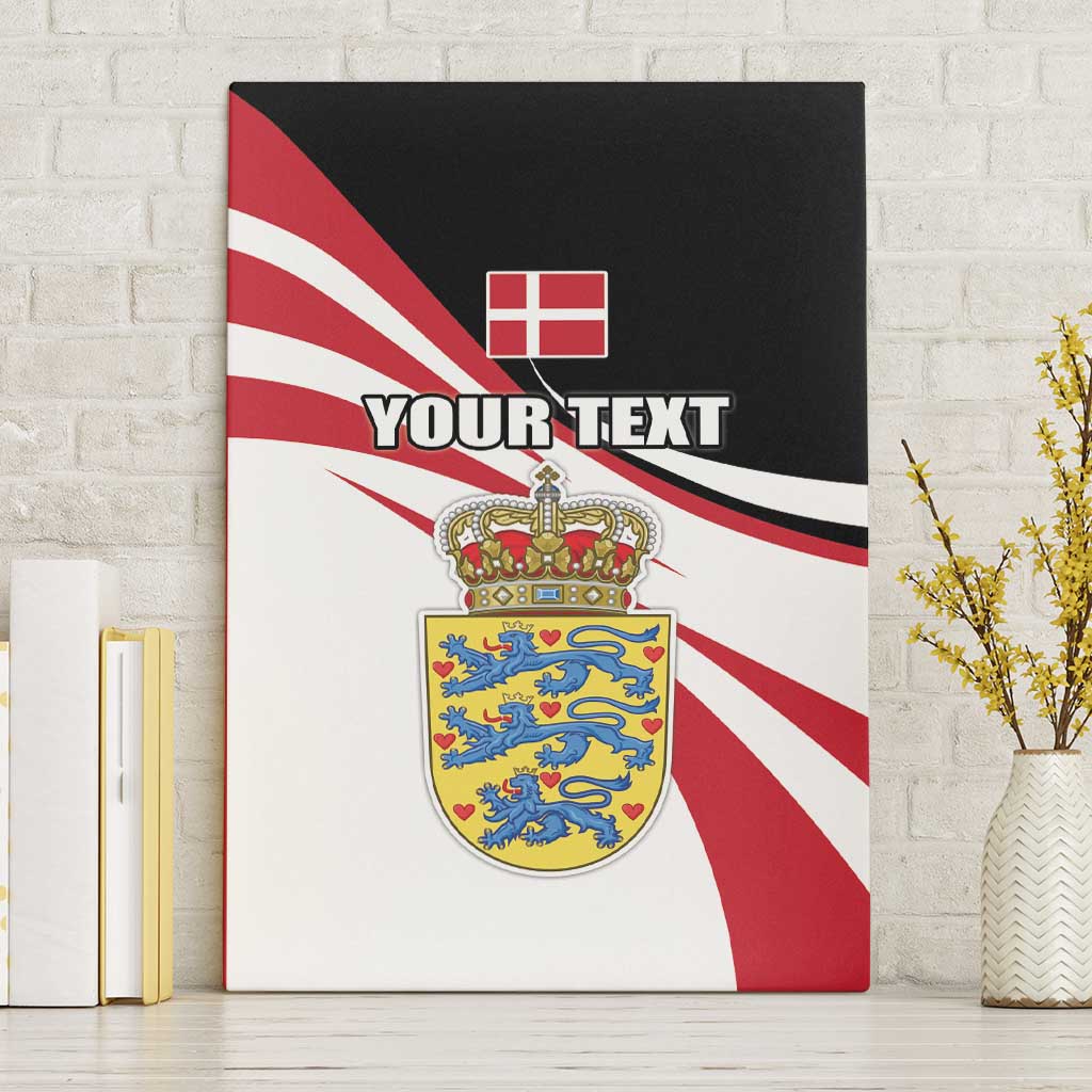 Personalized Danmark Coat of Arms Canvas Wall Art Denmark Three Pale Blue Lions