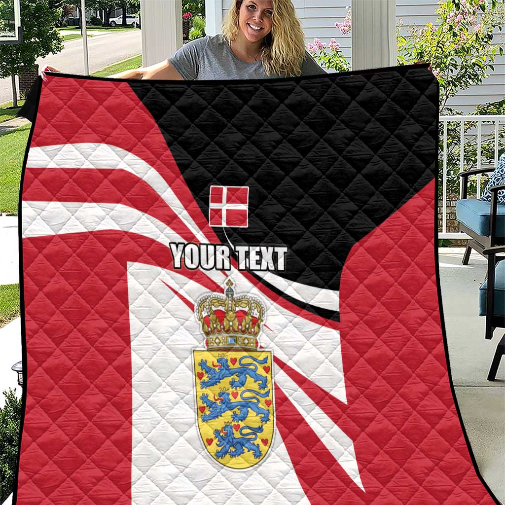 Personalized Danmark Coat of Arms Quilt Denmark Three Pale Blue Lions