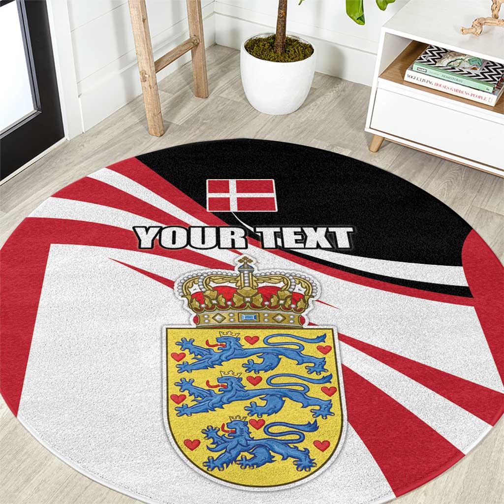 Personalized Danmark Coat of Arms Round Carpet Denmark Three Pale Blue Lions