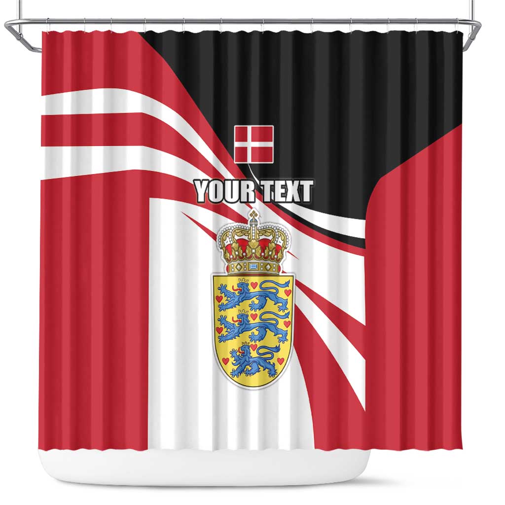 Personalized Danmark Coat of Arms Shower Curtain Denmark Three Pale Blue Lions