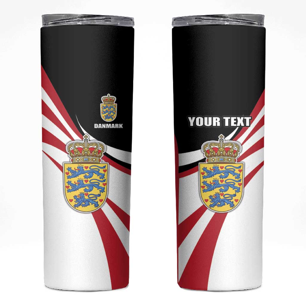 Personalized Danmark Coat of Arms Skinny Tumbler Denmark Three Pale Blue Lions