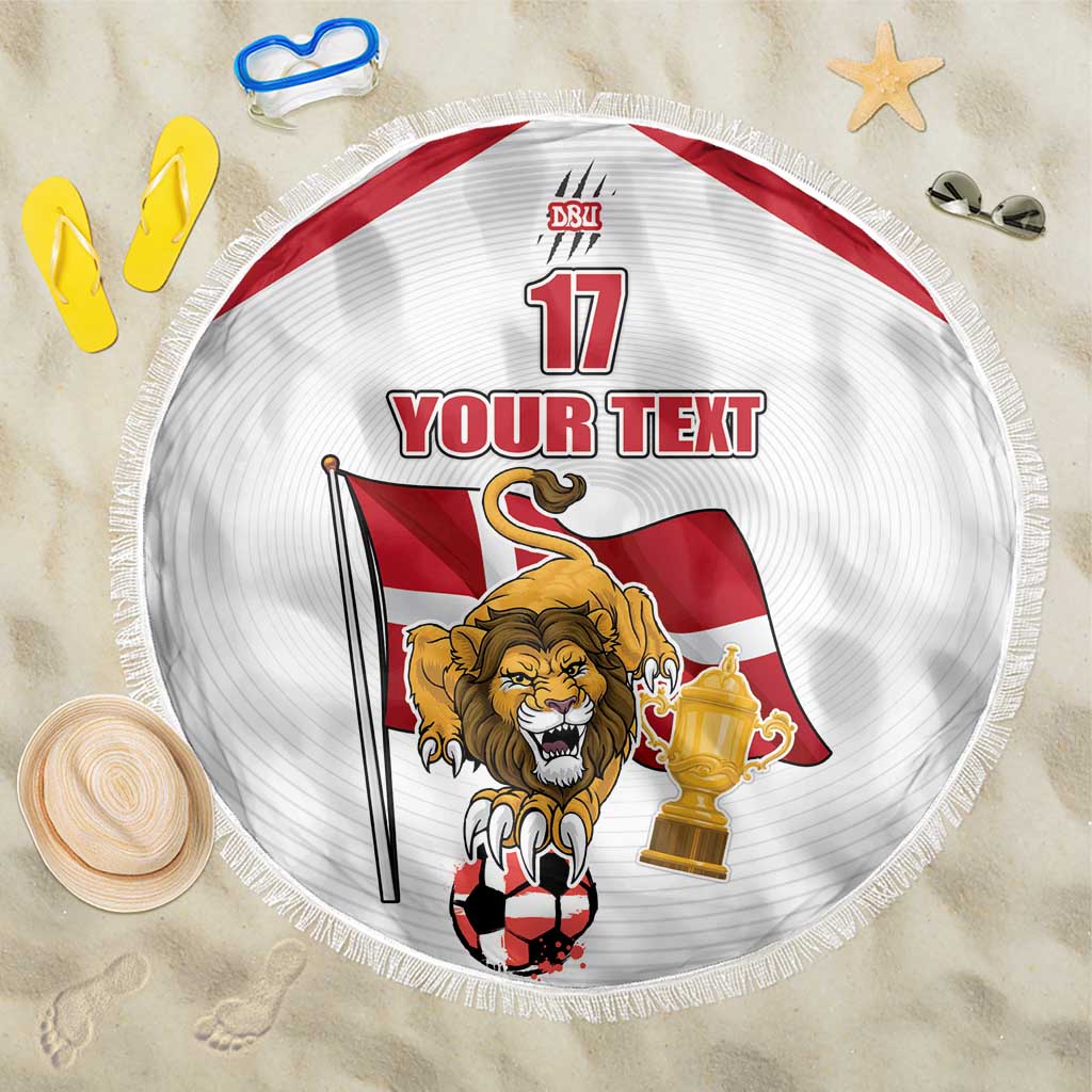 Custom Danmark Football Go Champions Beach Blanket Denmark Sporty Style